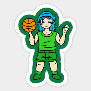 Cute basketball player girl Sticker